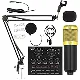 Genérico | Kit de transmisión en | Juego de micrófono de Condensador Multiusos - Suministros para Estudio de grabación, Kit de transmisión en fácil de Usar para Cantantes