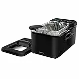 Cecotec Freidora de Aceite de 4,2 Litros Cleanfry Luxury 4000 Black. 3270 W, Acero Inoxidable Lacado en Negro, 5 Programas Preestablecidos, Filtro OilCleaner