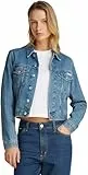 Calvin Klein Cazadora vaquera Mujer 90's Denim Jacket Cropped Fit, Azul (Denim Medium), L