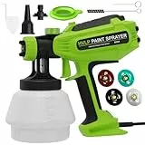 Pistola Pintura HVLP 700W, Pulverizador Eléctrico con 4 Boquillas & 3 Patrones, Conexión de Soplado y Limpieza, 1200ml, para Muebles, Paredes, Puertas, Vallas, Bricolaje