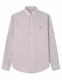 Springfield Striped Cotton Slub Shirt Camisa A Rayas, Wine, M para Hombre