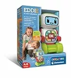 Clementoni – Eddie Robot Educativo – 30 Tarjetas Doble Cara + 20 Actividades Educativas (Letras, números, emociones, Instrumentos, Formas) con Pantalla LCD – Niños de 4 a 6años – 55617