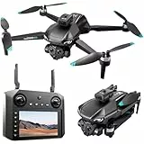 Genérico Drone 4K con Triple cámara Ajustable, Motor sin escobillas, GPS de Retorno, 360° para Evitar obstáculos, Resistencia al Viento de 5 Niveles, posicionamiento óptico de Flujo