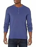 Lee Long Sleeve Soft Washed Cotton Henley T-Shirt Camisa, Patriota Azul, S para Hombre