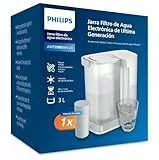 Philips Water Jarra filtrante Instant (3 L) – Agua limpia y de gran sabor en segundos – 1× filtro Taste+, reduce cloro y plomo, preserva minerales