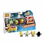 DESPICABLE ME Pack de 4 Figuritas, Figuritas de Acción Minions, Temática Party Bus, 3 Figuras y 1 Secreta para Descubrir, Tamaño 5 cm, Edad 3 años, Famosa (MN401200)