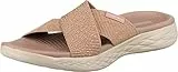Skechers ON-THE-GO 600 GLISTENING, Sandalia con punta abierta para Mujer, Rose Gold Textile, 39 EU