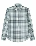 Springfield Checks Cotton Slub Shirt with Tree Embroidery Camisa, Azul, L para Hombre