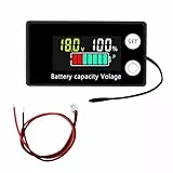Diymore 1PCS Medidores de Batería,Indicador de Voltaje de Capacidad de Batería Monitores con sonda de temperatura,DC 12V 24V 36V 48V 72V 84V Battery Meter con alarma