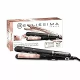 Bellissima Imetec My Pro Steam B28 100, Plancha de pelo con vapor profesional, efecto liso anti-encrespado, revestimiento en cerámica, temperatura regulable, calentamiento rápido, color negro