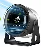 EasyAcc Ventilador de Mesa Recargable 6000 mAh, Ventilador Potente Portatil Silencioso, 100 Velocidades, 24 H de Autonomía, Pantalla Digital y 120° Inclinación para Oficina, Viajes y Cocina, Negro