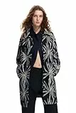 Desigual Abrigo para Mujer Woman Woven Overcoat, Negro, M