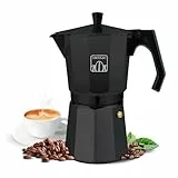 Cecotec Cafetera italiana Cumbia Mokclassic 300 Black, 150ml, De aluminio, Capacidad para 3 tazas de café en color negro, apta en diferentes tipos de cocina y fácil de limpiar, Apta lavavajillas