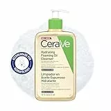 CeraVe - Limpiador en Aceite Espumoso Hidratante, Ideal para Pieles Normales a Muy Secas con Tendencia Atópica, Para Rostro y Cuerpo, Limpia e Hidrata, Enriquecido con Ácido Hialurónico, 473 ml