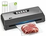 Bonsenkitchen Envasadora al Vacío, Máquina Envasadora al Vacio Domestica Rápida y Compacta,Adecuado para cocinar al vacío y preparar comidas, múltiples modos