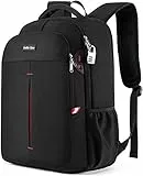 Mochila para computadora portátil, 17.3 pulgadas mochila antirrobo impermeable con de carga USB, viaje o trabajo - Negro