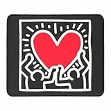 Grupo Erik Alfombrilla ratón Negra Keith Haring - Alfombrilla Escritorio Mujer Impermeable y Antideslizante Mousepad | Accesorios Escritorio Gamer decoración, Tapete 23,5x9,25 cm