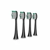 IKOHS Cabezales de repuesto para Cepillo de Dientes Ultrasónico SONIC PEARL, Paquete de 4 Cabezales de Repuesto para El Cepillo de Dientes Ultrasónico SONIC PEARL (Pack 4 cabezales - color Negro)