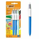 BIC 4 colores Original y BIC 4 colores Fun Bolígrafos retráctiles punta media (1.0 mm) – colores surtidos, blíster de 3 unidades
