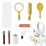 VZXQX 9 Piezas Accesorios Casa de Muñecas Miniaturas, 1/12 Juego de Artículos de Tocador en Miniatura, Juego de Cepillos de Dientes en Miniatura para Decoración de Baño de Casa de Muñecas