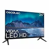 Cecotec Smart TV, Televisor LED de 24 Pulgadas Resolución HD A5 Series ALH50024. Smart TV VIDAA, Sistema Dolby Audio, WiFi Integrado, Salida de Auriculares, Chromecast, 3 HDMI y 2 USB