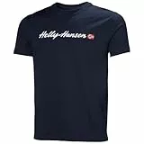 Helly Hansen Core Graphic T 2.0 para Hombre, Azul Marino, L, Azul Marino, L