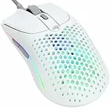 Glorious Gaming Model O 2 Ratón gaming con cable - 59 g ultraligero, FPS, 26 000 ppp, Motion Sync, switches para 80M de clics, 6 botones programables, ambidiestro, RGB, deslizadores de PTFE - Blanco