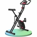 Ultrasport F-Bike Pro Bicicleta Estática Plegable hasta 150 KG, con 16 Niveles, Sillín Cómodo, Extra Silenciosa I Bici Estática Plegable Indoor, Bicicletas Estáticas, Rojo-Negro