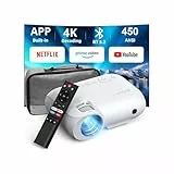 Proyector 4K con Bolso [Netflix Oficial y Dolby Audio] YOTON Y9 Proyector Portátil 28000L WiFi Bluetooth, Pantalla de 200' con 50% Zoom, Cine en Casa Vídeoproyector Soporte iOS/Android/HDMI