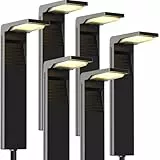 OUSFOT Luces Solares Led Exterior Jardin 6 kit 32 LED con 2 Modos de Temperatura de Color, Focos Led Exterior Solares IP65 Impermeable, Farola Solar Exterior en el Suelo para Jardín, Patio, Camino