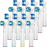 REDTRON Cabezales de cepillo de repuesto compatibles con Oral B, Pack familiar de 16 cabezales para cepillos de dientes Oral B, Funciona con Precision, Whitening y Floss-Blanco