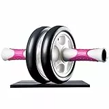 Ultrasport AB Roller, práctico Aparato de Fitness para Entrenar Musculatura y Espalda, Abdominales con Esterilla para Las Rodillas, Adultos Unisex, Blanco/Rosa, Talla Única