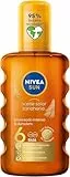 NIVEA SUN Aceite Solar Zanahoria en Spray FP6 (1 x 200 ml), para un bronceado dorado y duradero, protector solar en spray resistente al agua, protección solar baja