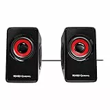 MARSGAMING MS1, altavoces 10W, subwoofer, Jack 3.5mm, Pc/Mac/smartphone/tablet, Negro/Rojo