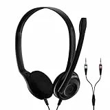 EPOS PC 3 CHAT - Auriculares para el ordenador, Dos jacks plug-and-play de 3.5 mm, color Negro
