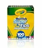 CRAYOLA SuperTips – Rotuladores lavables con punta cónica, 100 colores únicos, ideales para dibujo creativo, hand lettering y bullet journaling