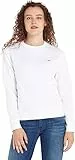 Tommy Jeans Mujer Sudadera TJW Regular sin Capucha, Blanco (White), S