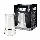 Bialetti Cafetera Venus, Mango Anti-escaldaduras, Apta para Inducción, 6 Tazas (235ml), Acero Inoxidable