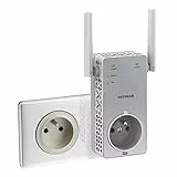 Netgear EX3800-100FRS - Repetidor de Red AC750 (802.11ac, Doble Banda, un Puerto de Ethernet Gigabit), Color Blanco [Modelo francés]