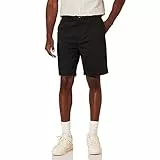 Amazon Essentials Pantalones Cortos Chinos de Corte Clásico de 23cm Hombre, Negro, 36W