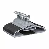 Amazon Basics Perchas de plástico con revestimiento de goma, Paquete de 50, color gris