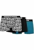 Urban Classics Organic Boxer Shorts 3-pack, Ropa Interior, para Hombre, Detalles Aop/Black/Jasper, XXXXL