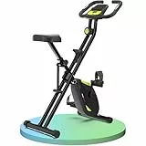 Ultrasport F-Bike Pro Bicicleta Estática Plegable hasta 150 KG, con 16 Niveles, Sillín Cómodo, Extra Silenciosa I Bici Estática Plegable Indoor, Bicicletas Estáticas, Verde-Negro