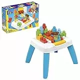 MEGA Bloks Mesa construye y destruye Tabla de juego con 30 bloques de construcción de colores y figura, bloques saltan al presionar un botón, juguete +1 año (Mattel HHM99)