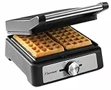 Bestron Gaffles belgas, gofrera de Bruselas para dos gofres gruesos, con revestimiento antiadherente y mango Cool Touch, Black Label Collection, Color: negro mate