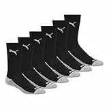 PUMA Men's 6 Pack Crew Socks Calcetines, Negro/Gris, L (Pack de 6) para Hombre