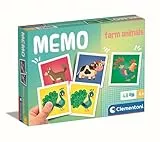 Clementoni Educational Game Memo Pocket Farm Animals 48 Tiles - Game For Children 3-5 Years, Flash Card Games, Learning Logical Thinking, 2 Players, Gift For Boy/Girl, Cartoon, Made In Italy, 18316