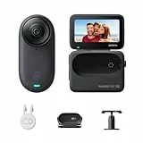 Insta360 GO 3S Negro (128GB) - Cámara Vlogging 4K, POV Manos Libres, Móntala Donde Quieras, Estabilización, 140 Min de batería, Impermeable 10 M, Edición IA, Apple Find My, Vlog, Viajes, Exteriores