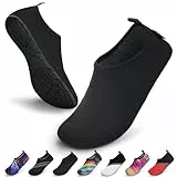 SAGUARO Escarpines Hombre Mujer para Buceo Snorkel Surf Natación Piscina Vela Mares Rocas Río Zapatos para Agua Calzado Playa Zapatillas Deportes Acuáticos (Negro,44/45 EU)