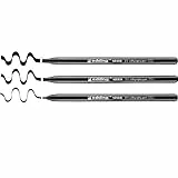 edding 1255 rotulador caligráfico - negro - 3 rotuladores - punta 2 -5 mm - rotulador de fibra para papel, madera, terracota - principiantes, letras a mano, bullet journals, libros de caligrafía